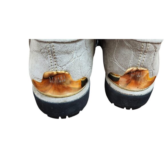 Stuart Weitzman Brown Leather Faux Fur Lined Boot Womens Size 11.5 - Picture 9 of 13